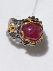 Хиллер (серебряное кольцо с позолотой)
