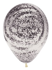 Шар (12''/30 см) Граффити, Мраморный узор, Прозрачный (390), кристалл.