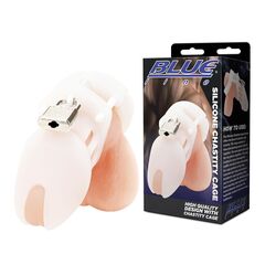 Белая клетка целомудрия Silicone Chastity Cage - 