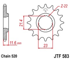 JTF583.13 Звезда передняя ведущая 3A013 YAMAHA TTR250 TT-R250 TT250R