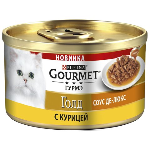 Gourmet Gold консервы для кошек соус делюкс (курица) 85 г