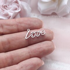 Подвеска Love 20*7 мм, родий, П932