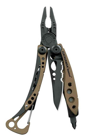 Мультитул Leatherman Skeletool Coyote 100 mm, 7 функций, коричневый/чёрный (832207)