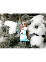 Деревянная игрушка на елку. Художник Владимир Зарубин. Снеговик