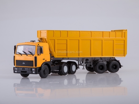 MAZ-6422 yellow and semi-trailer of wood chips MAZ-9506-30 1:43 AutoHistory