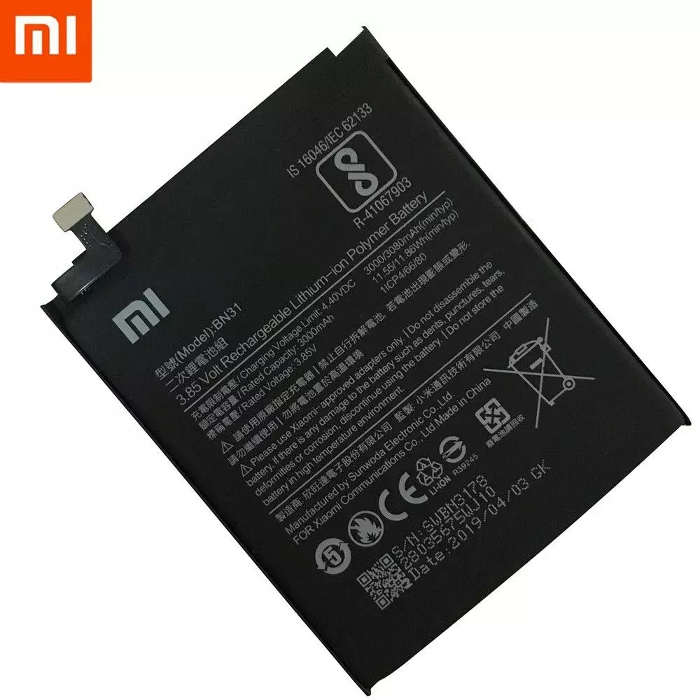 Купить АКБ 3080 mAh (BN31) для Xiaomi Redmi Note 5A / Redmi Note 5A Prime /  Redmi S2 / Mi A1 / Mi 5X Аккумулятор для телефона за 450 руб, в Чехолере