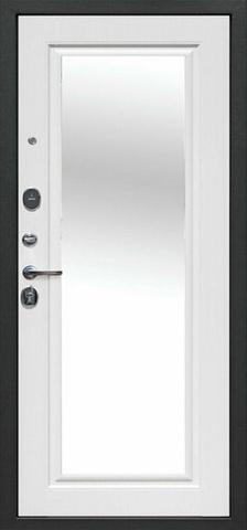 Дверь входная Феррони Гарда 7,5 см серебро зеркало, 2 замка, 1,2 мм металл, (серебро антик+белый ясень) #3