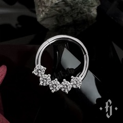 Кликер "Elegance" - Белое золото - White CZ
