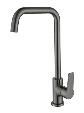 Aquatek AQ1781BGM AQ1781BGM ЛУГАНО смеситель для кухни (квадратный излив), оружейная сталь (шлиф. черный хром)