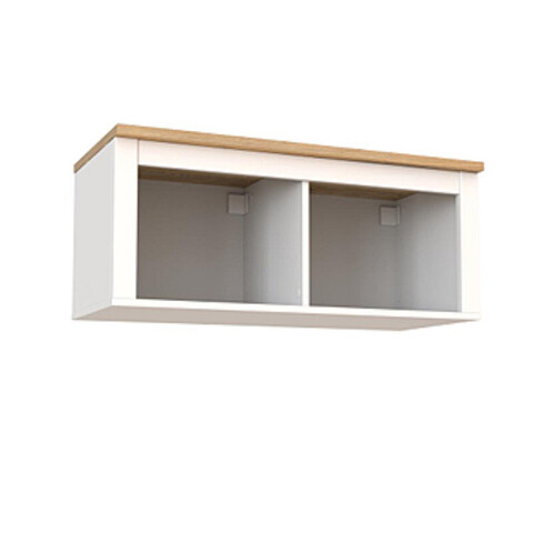 САГА полка навесная 2 секции, 90.4х41.4х38 см, белый/ясень