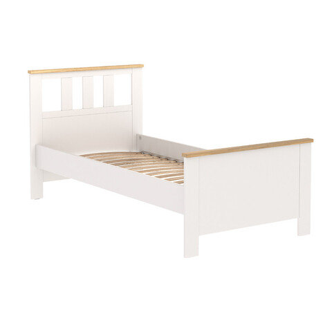 САГА кровать одинарная 90х200, габариты: 103.6х208.7х100.7 см, белый/ясень