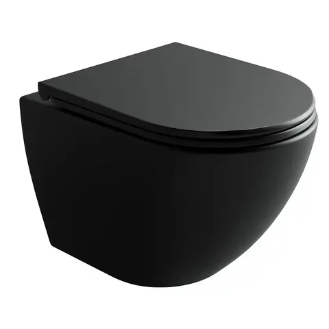 Ceramica Nova Metropol CN4002TMB Унитаз подвесной безободковый, торнадо, с сиденьем микролифт, черный матовый