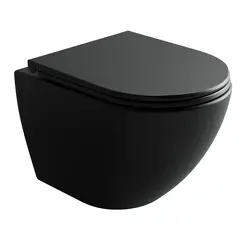 Ceramica Nova Metropol CN4002TMB Унитаз подвесной безободковый, торнадо, с сиденьем микролифт, черный матовый фото