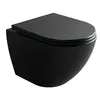 Ceramica Nova Metropol CN4002TMB Унитаз подвесной безободковый, торнадо, с сиденьем микролифт, черный матовый