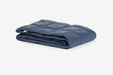 Дорожный плед пуховый 140х200 German Grass Travel Plaid Grass Ink темно-синий