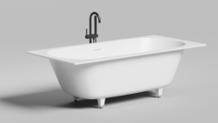 Salini 103512MRH Встраиваемая ванна с прямоугольной чашей, регулируемые ножки, донный клапан 