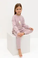 пижама  для девочки  К 1581/розовый лед,мини сердечки
