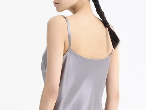 Шелковое платье-комбинация Mollen серебристо-серое