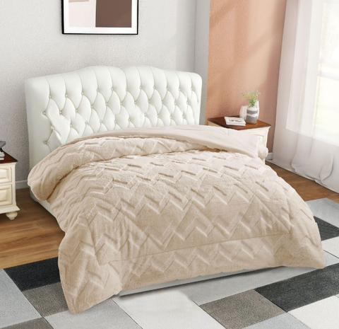 Плед Arya Dahlia Zigzag (200*220 см) - Бежевый - купить
