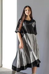 Настенька. Платье комбинированное с вышивкой PL-422570