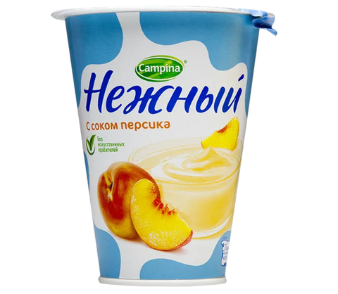 Йогуртный продукт Нежный 1,2% с соком персика 320г, шт
