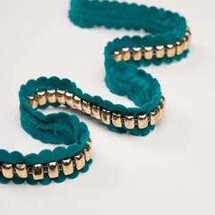 Тесьма/Декоративная/20мм зеленый с золотом