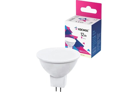 Лампа светодиодная Космос  LkecLED12wJCDRC30 цоколь GU5.3, софитная JCDR, 12Вт = 110Вт, теплый 3000k, световой поток 1070лм, 220 вольт - купить в компании MAKtorg