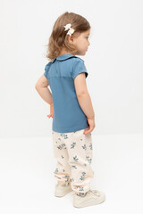 брюки  для девочки  КР 400816/айвори,голубика к561