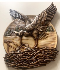 Силиконовый молд Аист (медальон) № 0470