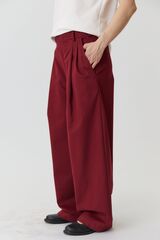 Брюки мужские со складками из бордового хлопка