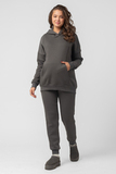 Утепленный спортивный костюм для беременных и кормящих 16025 серый графит