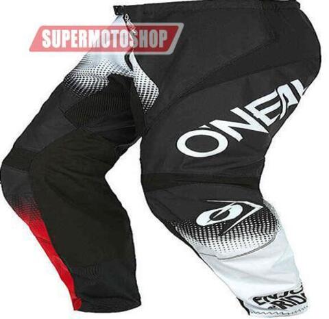 Штаны кроссовые Oneal Element Racewear белый/чёрный/красный 32