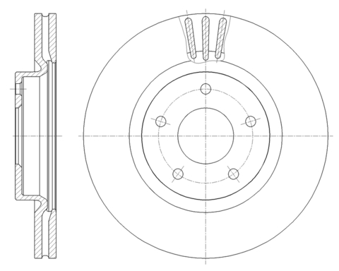 Диск тормозной вентилируемый G-brake  GR-21514