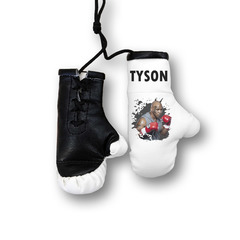 Перчатки боксерские комбинированные "Майк Тайсон", белые с черным