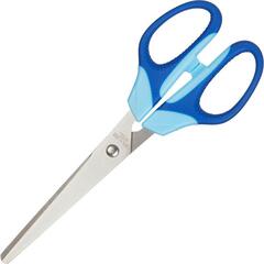 Ножницы Attache Ergo&Soft 180 мм пластиковые симметричные ручки с резиновыми вставками синего цвета