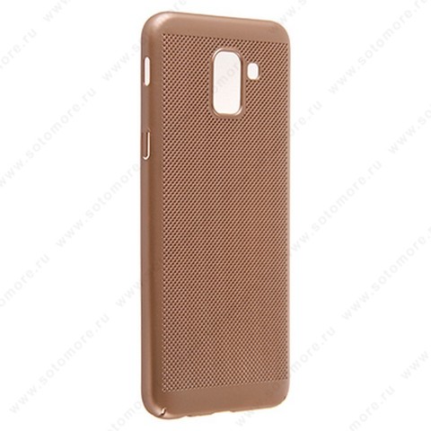Накладка пластиковая перфорированная для Samsung Galaxy J6 J600 2018 золото
