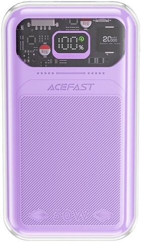 Внешний аккумулятор ACEFAST M2-20000 Sparkling с функцией быстрой зарядки 30W power bank, синевато-фиолетовый