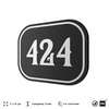 Номерок на дверь квартиры 424, для кабинета, офиса, шильдик 9 х 7 см, черный, Айдентика Технолоджи