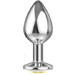 Анальная пробка Lola Toys Diamond Sparkle Large серебро_желтый