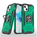 Противоударный чехол Strong Armour Case с кольцом для iPhone 14 Plus (Темно-зеленый)