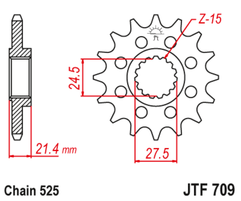 JT Звезда передняя JTF709.16RB с демпфером