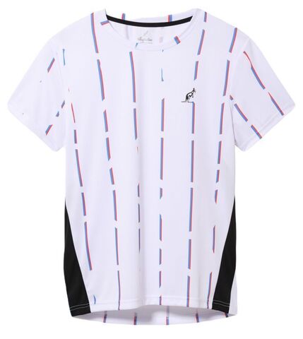 Теннисная футболка Australian Ace T-Shirt With Stripes Print - bianco