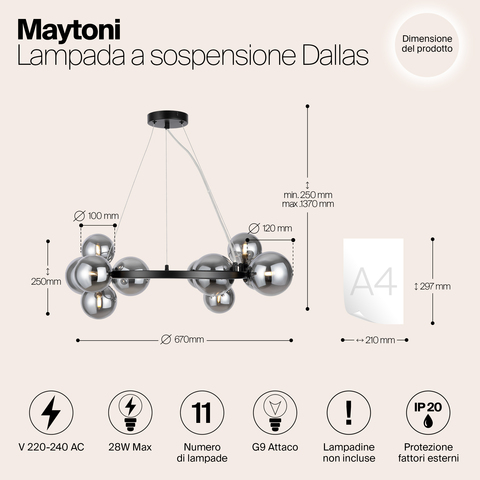 Подвесной светильник Maytoni Dallas MOD545PL-11B