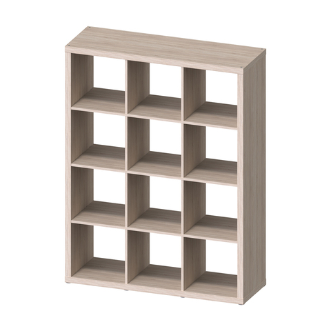 Стеллаж Фора 12, размеры: 112*147*38см, цвет: дуб беленый