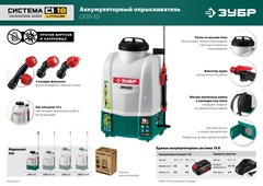 ЗУБР 15 л, аккумуляторный опрыскиватель (ОПЛ-15)