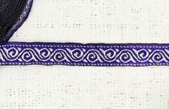 Тесьма жаккард, ш. 2 см, тёмно-фиолетовый