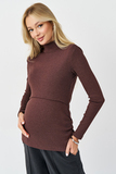 Водолазка для беременных и кормящих 16343 шоколад