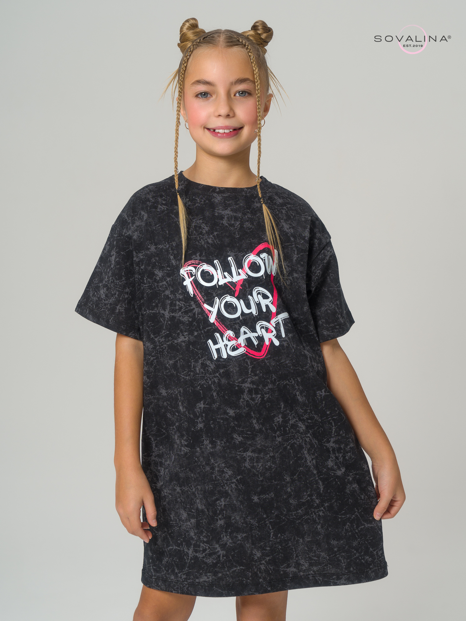 Платье Teen варенка графит FYH