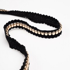 Тесьма/Декоративная/20мм черный с золотом