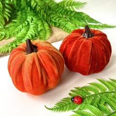 Тыква искусственная бархатная, муляж, 10 см, набор 2 шт.